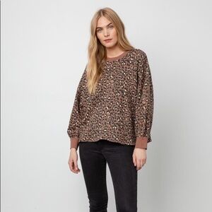 Rails Reeves Sweatshirt Animal Print Brown Size Medium